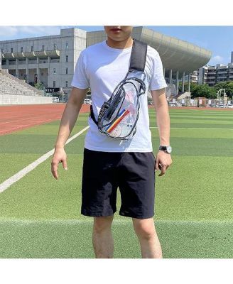 Clear Sling Bag, Stadium Approved PVC Crossbody Backpack, Clear Casual Chest Daypack for Hiking, Stadium or Concerts