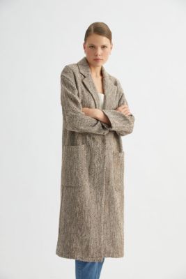 Women's Oversized Herringbone Coat