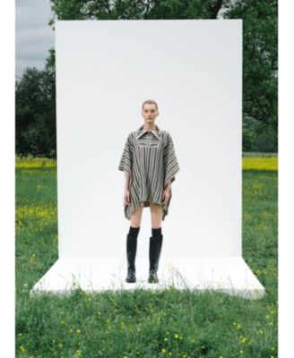 Women's Juniper Striped Wool Cape