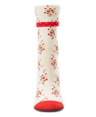 Women's Vintage Floral Cotton Blend Ankle Socks