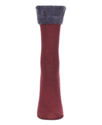 Women's Pindot Soft-Fit Thick Cuff Cotton Rich Crew Sock