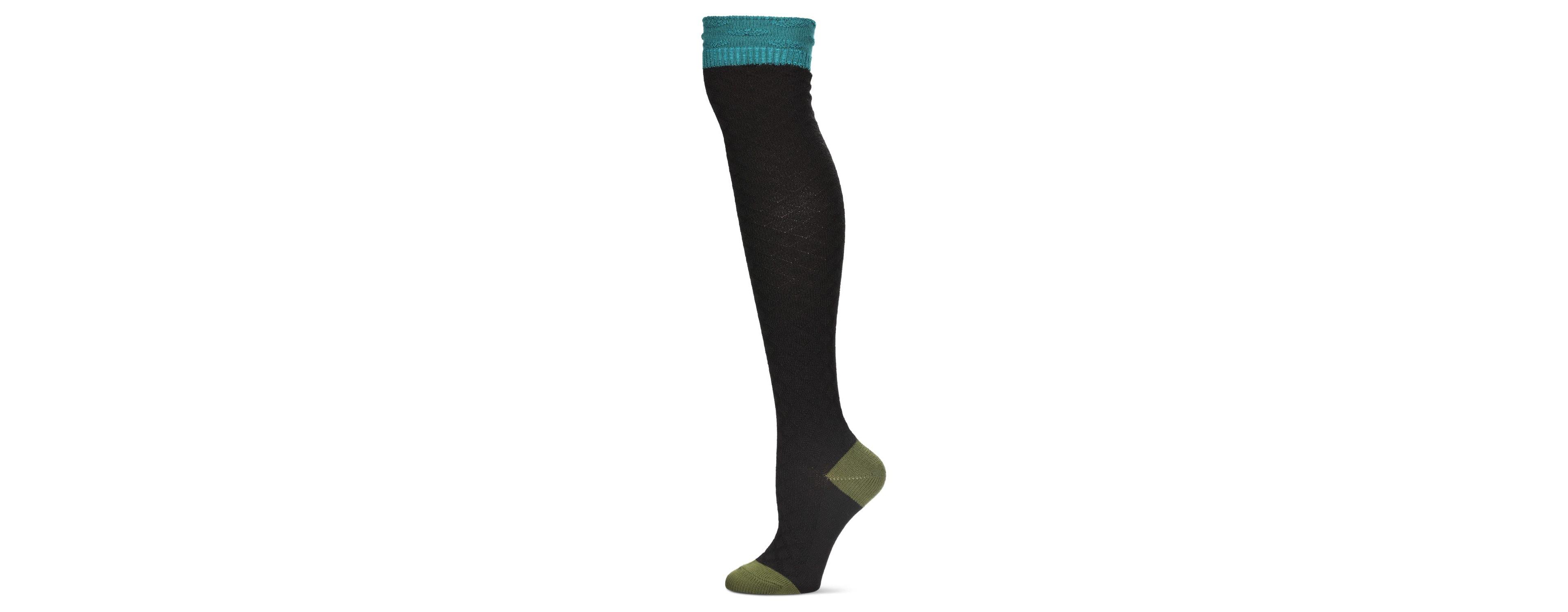 MeMoi Women's Leaf Burst Over The Knee Warm Knit Sock