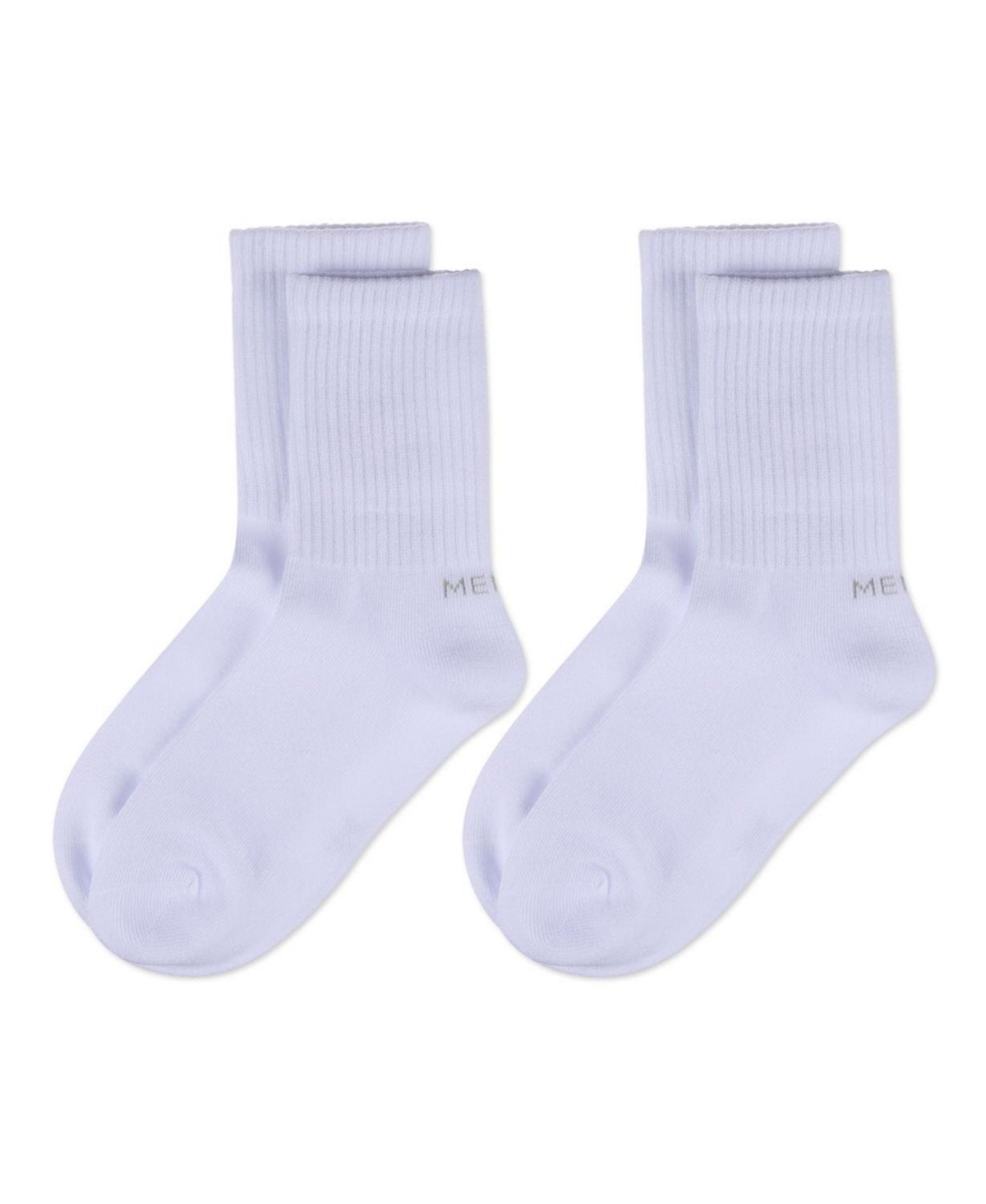 MeMoi Women's 2 Pair Pack Thin Ribbed Crew Socks