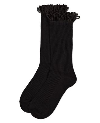 Women's Fine Rib Loop Cuff Crew Socks