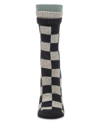 Women's Checkmate Triple Cuff Crew Socks