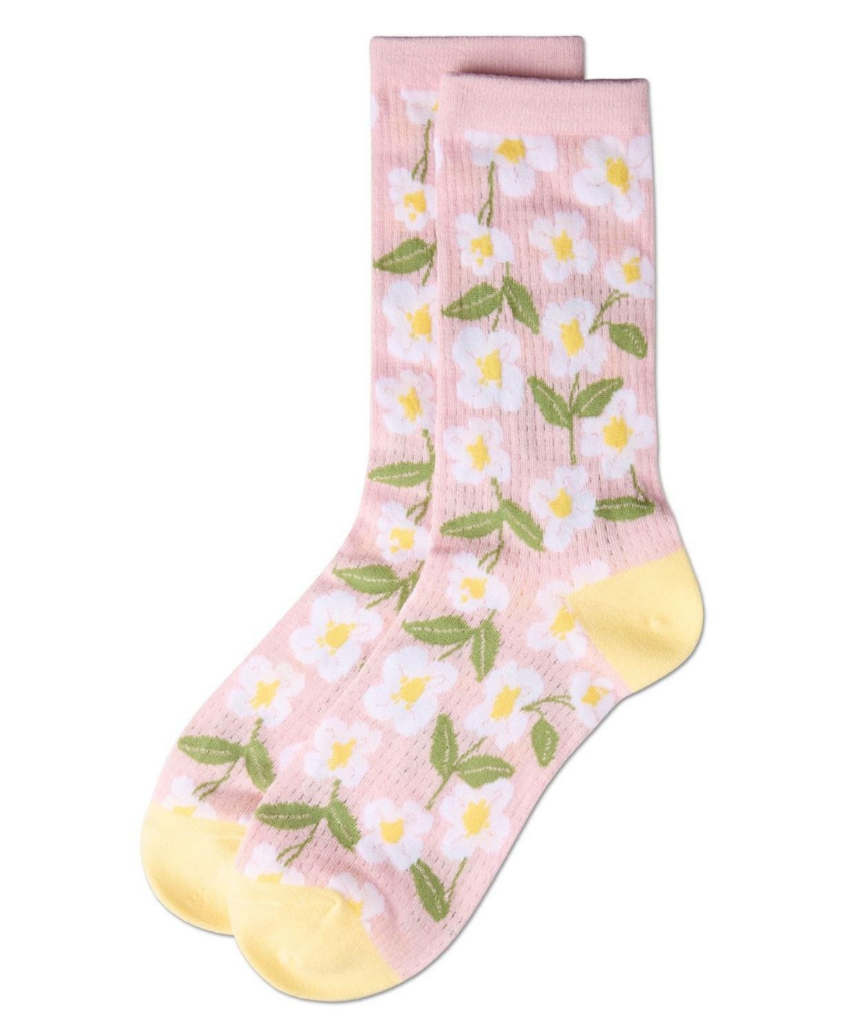 MeMoi Women's Daisy Pointelle Crew Socks