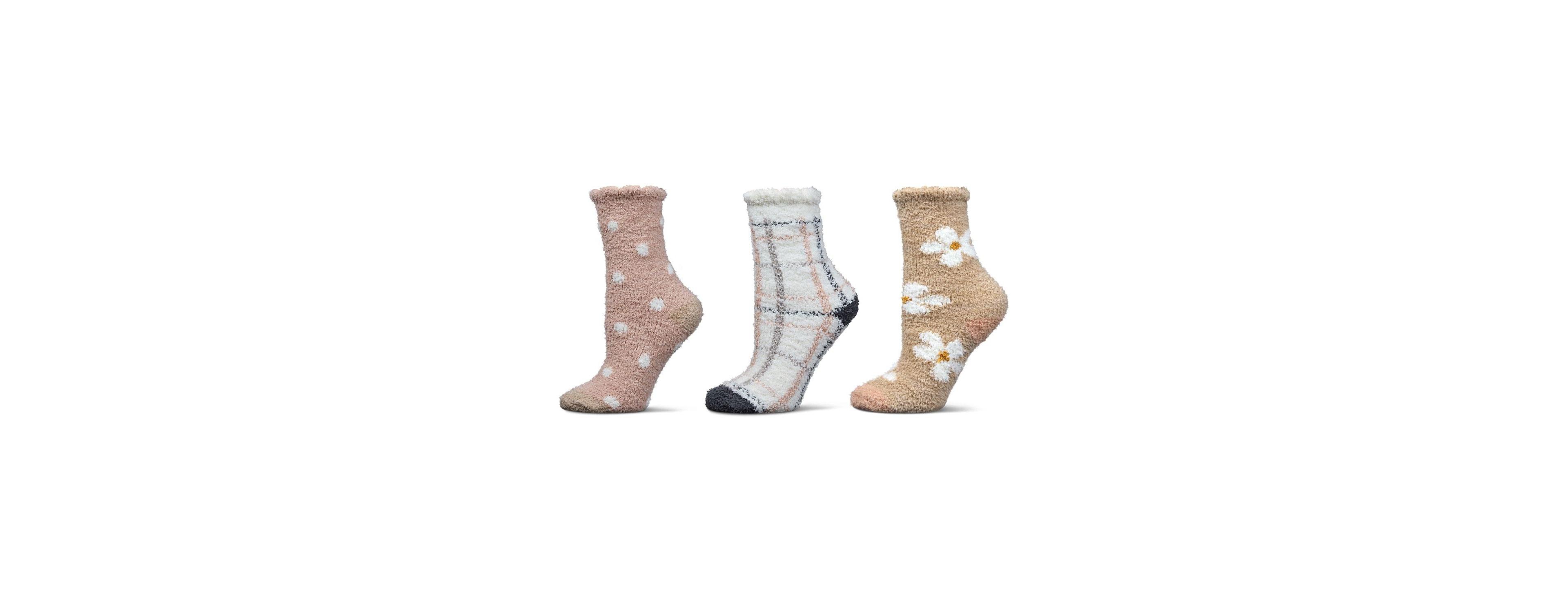 MeMoi Women's 3 Pair Pack Cozy Crew Socks