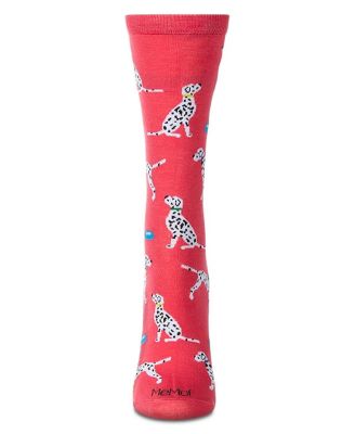 Women's Dalmatian Themed Rayon Blend Novelty Crew Sock