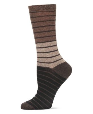 Women's Shaded Stripes Wool Blend Crew Socks