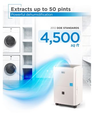 BLACK+DECKER Portable Dehumidifier with Built-in Pump, Smart Home 50 Pint Dehumidifier with Wifi & Alexa