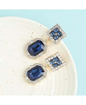 Women's Blue  Crystal Drop Earrings