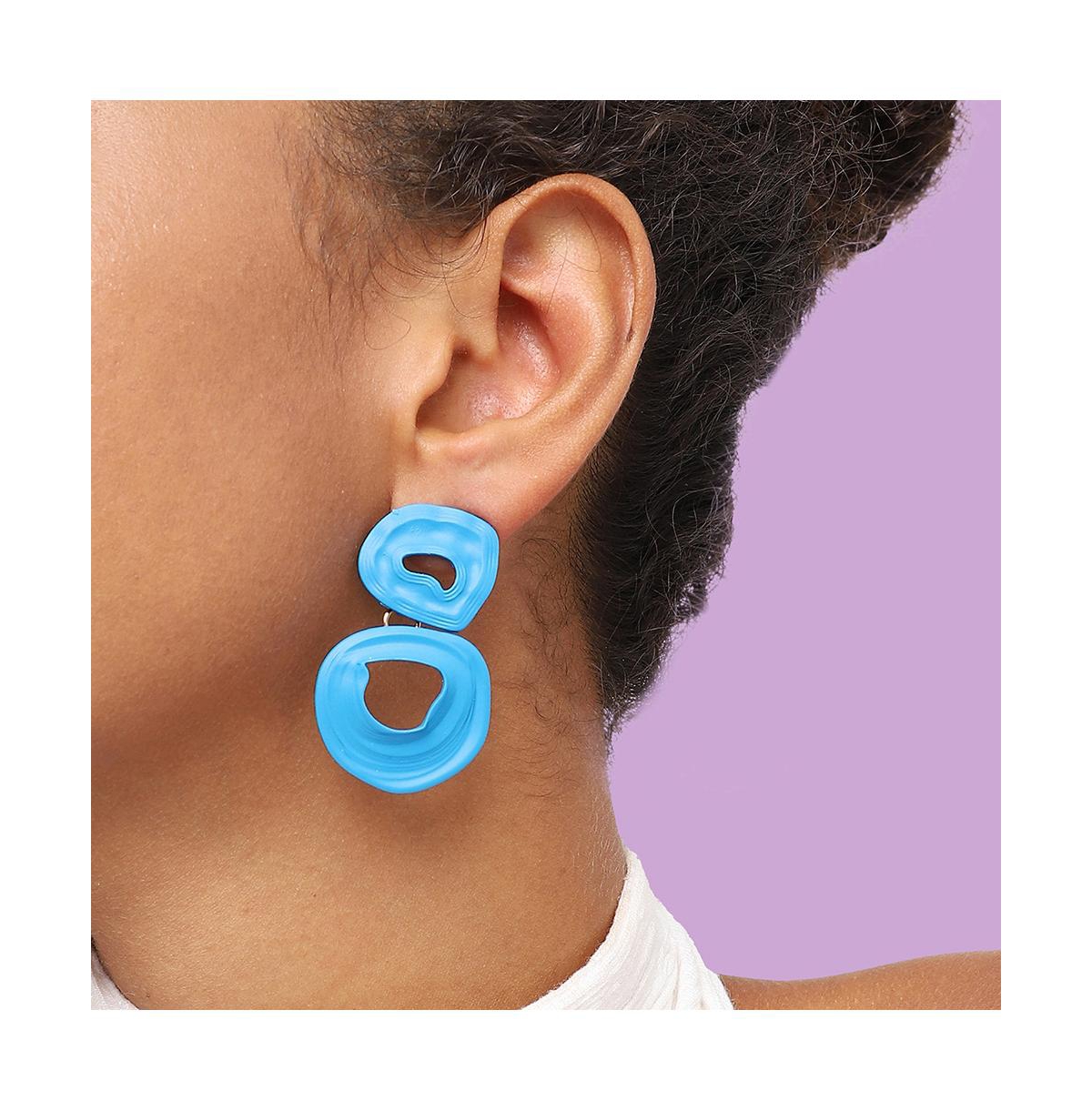 Sohi Women's Gold Erosion Drop Earrings