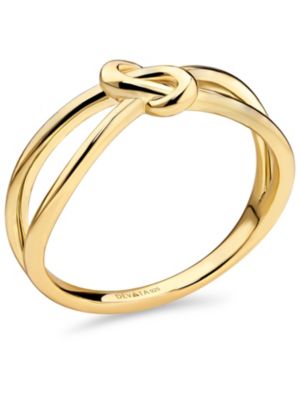 Love Knot Ring in Gold Plated Sterling Silver, Size 7