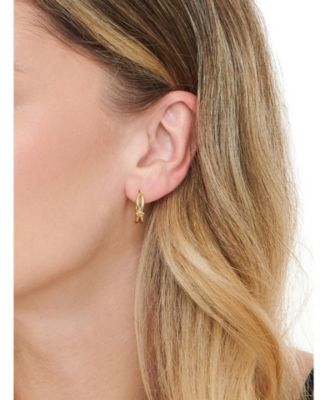 Love Knot Hoop Earrings in Gold Plated Sterling Silver