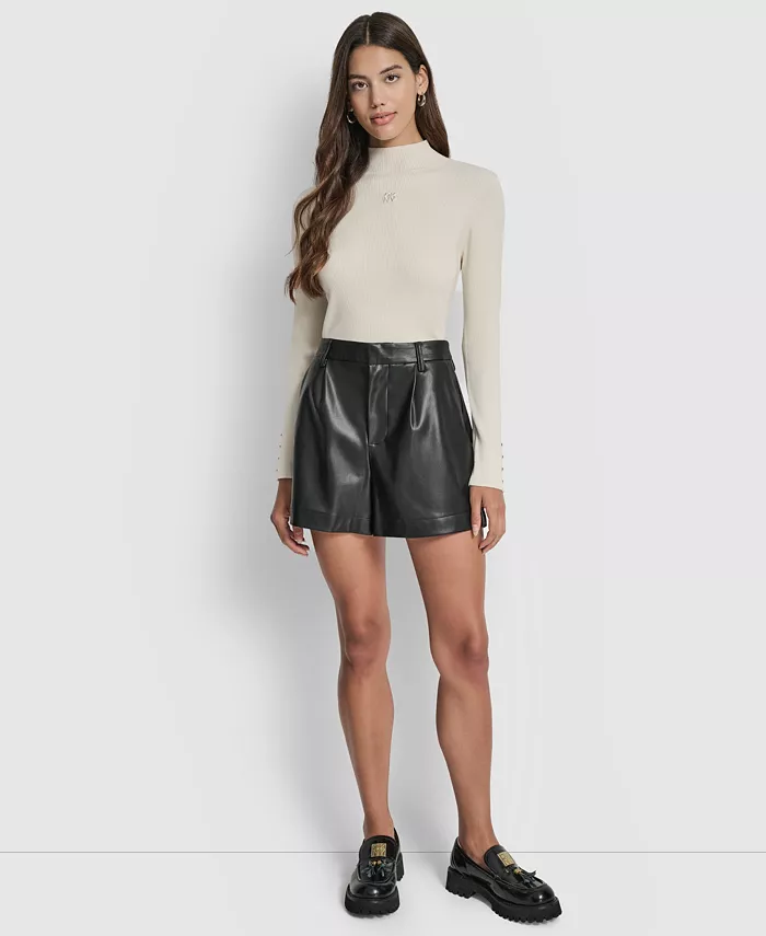 Women's High-Rise Faux-Leather Shorts