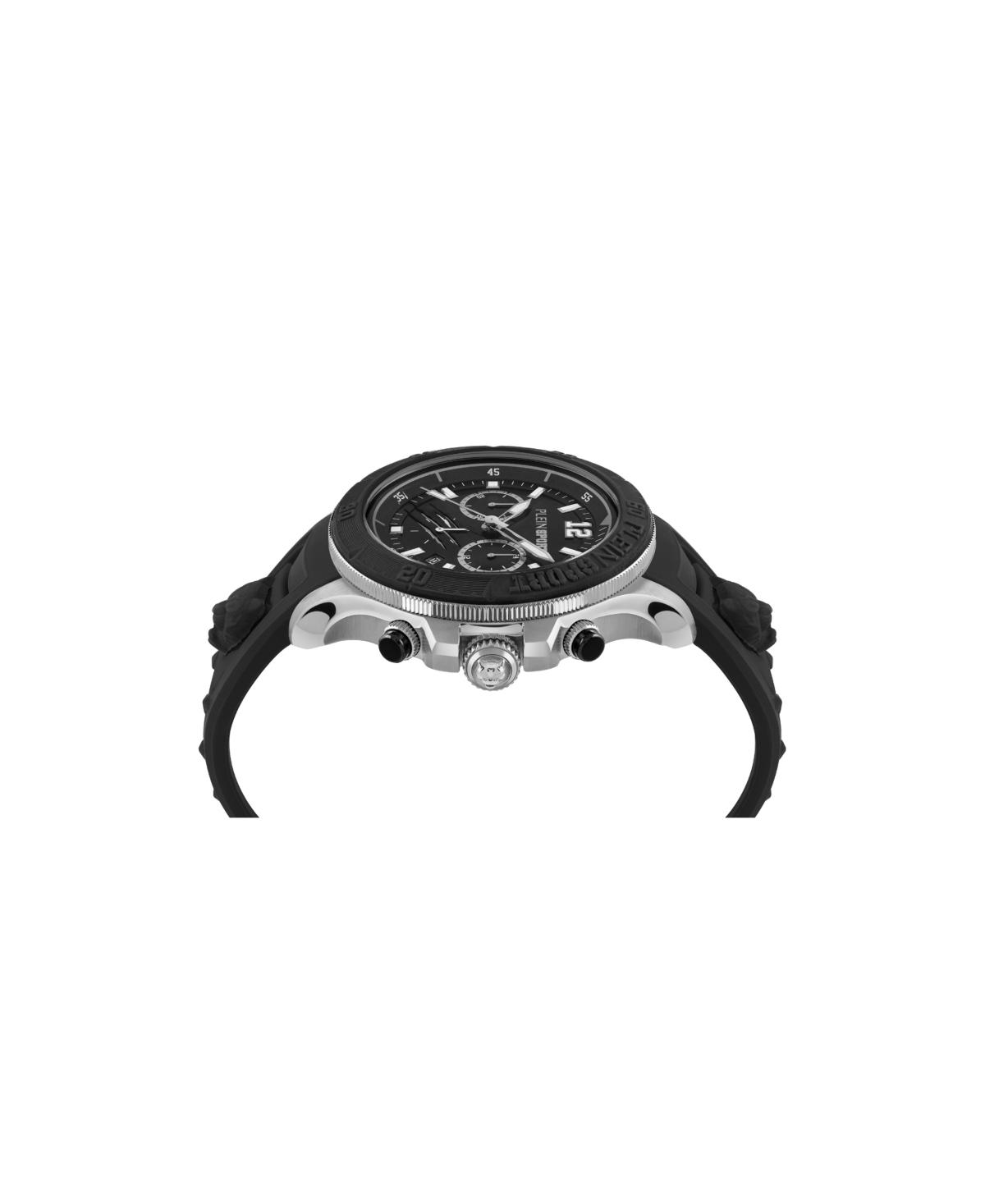 Plein Sport Mens Warrior Tech Chronograph Date Quartz Silicone Strap 47.5mm
