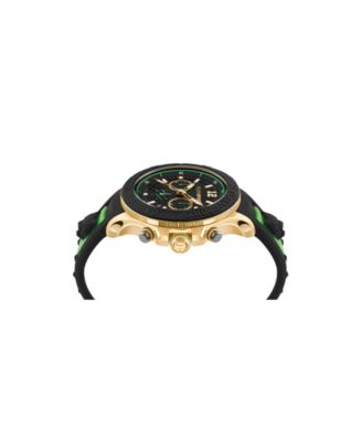 Men's Warrior Tech Chronograph Date Quartz Green Silicone Strap Watch, 47.5mm