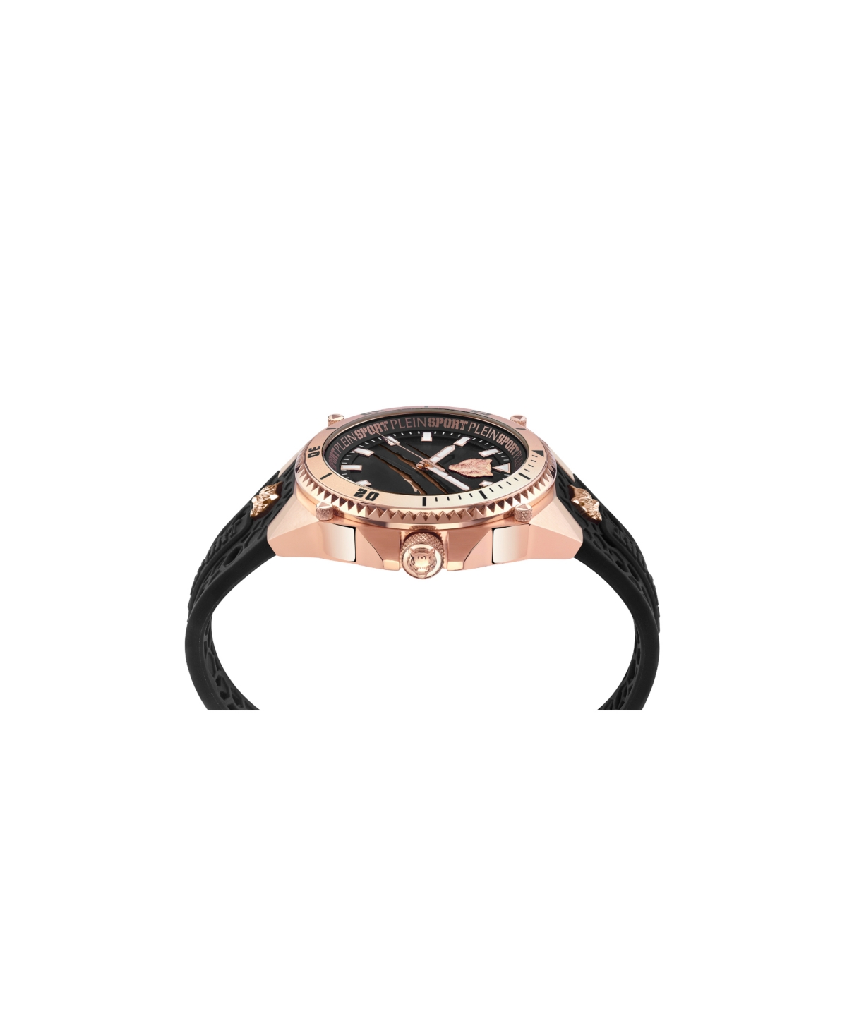 Plein Sport Mens Thunder Force 3 Hand Quartz Black Silicone Strap 47mm