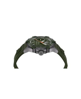Men's Urban Pulse 3 Hand Date Quartz Green Silicone Strap Watch, 47MM