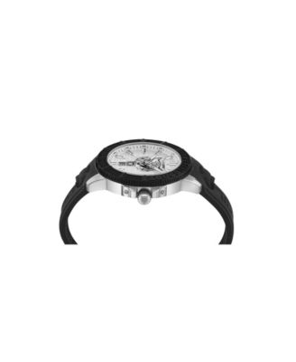  Men's City Rush 3 Hand Date Quartz Black Silicone Strap Watch, 45mm