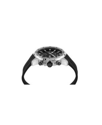 Men's Impact Chronograph Date Quartz Black Silicone Strap Watch, 46mm
