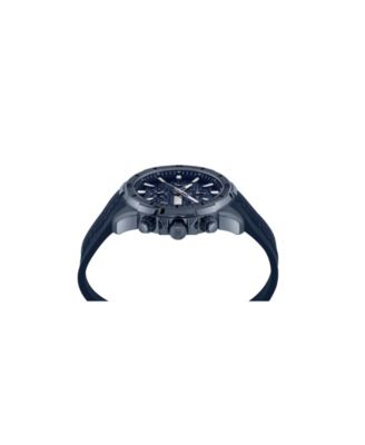 Men's Impact Chronograph Date Quartz Blue Silicone Strap Watch 46mm