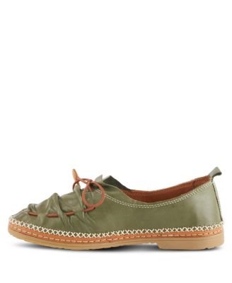 BERNA Leather Slip-On Shoes with Elastic Vamp and Whip-Stitched Details