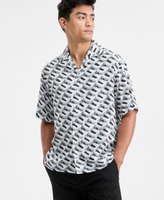 Hugo Boss - Espino Printed Short Sleeve Button-Front Camp Shirt