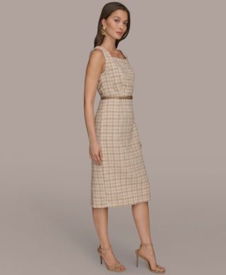 Women's Tweed Midi A-Line Dress