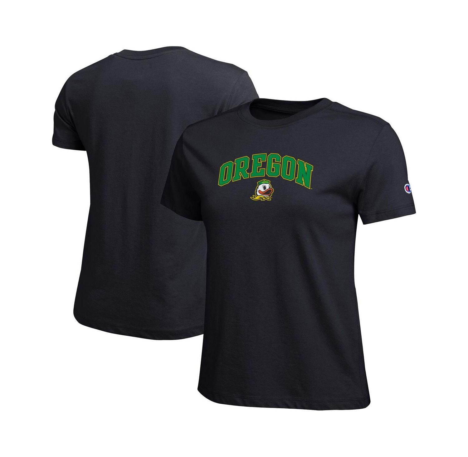 Women's Black Oregon Ducks Arched Over Logo T-Shirt