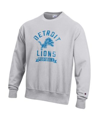 Men's Heather Gray Detroit Lions Reverse Weave Fleece Pullover Sweatshirt