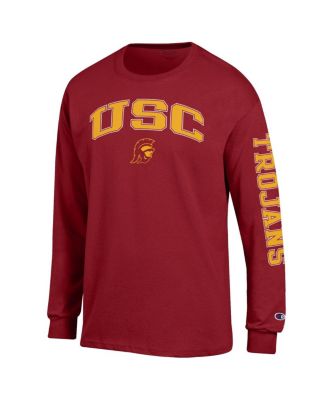 Men's Cardinal USC Trojans Arch Over Logo 2-Hit Long Sleeve T-Shirt