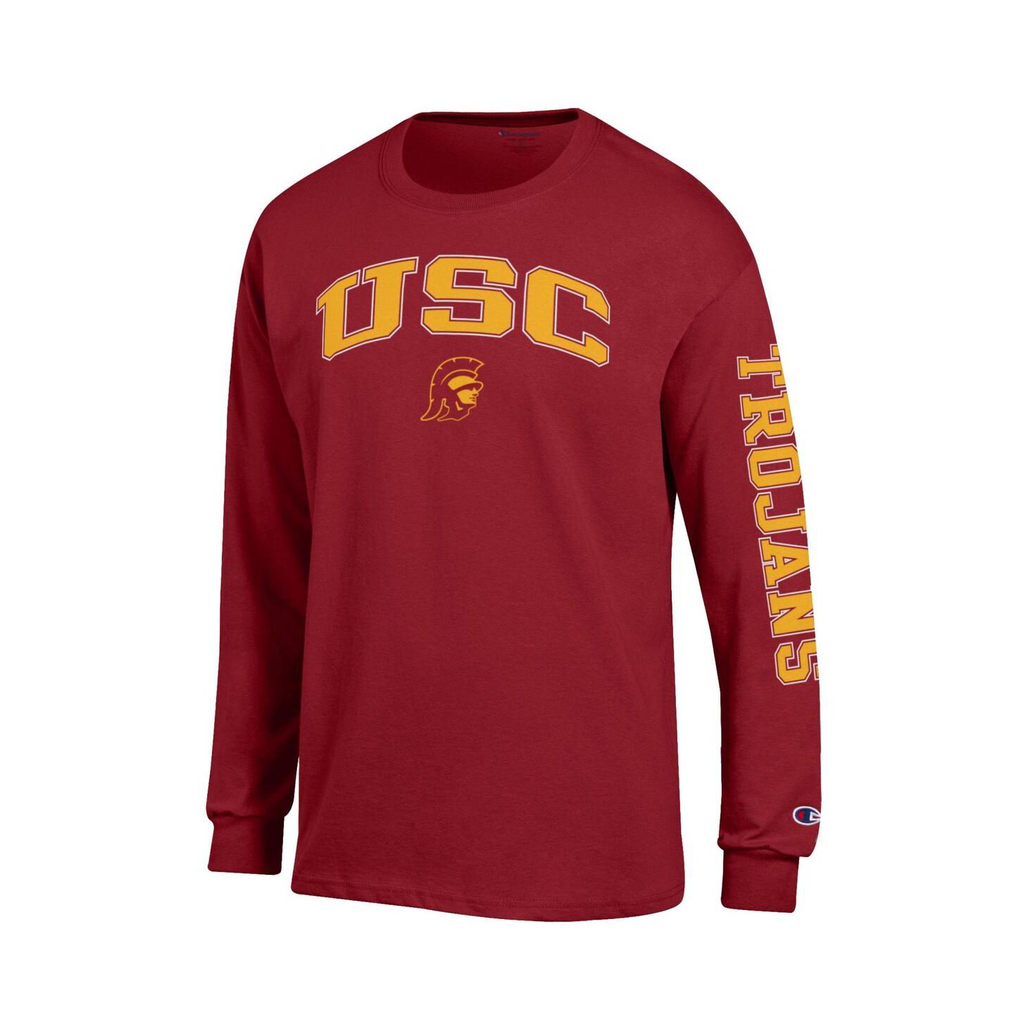 Мужская футболка Champion Cardinal USC Trojans Arch Over Logo 2-Hit Long Sleeve — фото 3