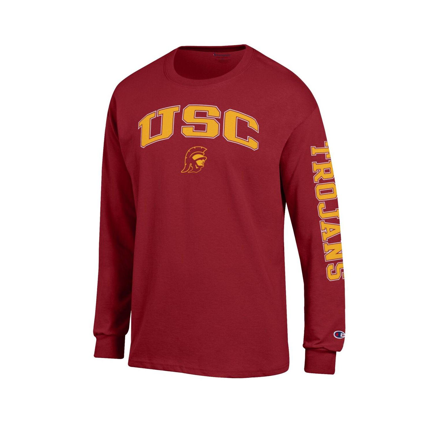 Men's Cardinal USC Trojans Arch Over Logo 2-Hit Long Sleeve T-Shirt