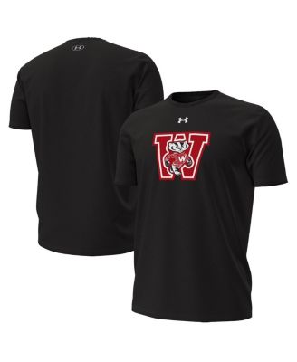 Under Armour - Men's Black Wisconsin Badgers Throwback Performance T-Shirt