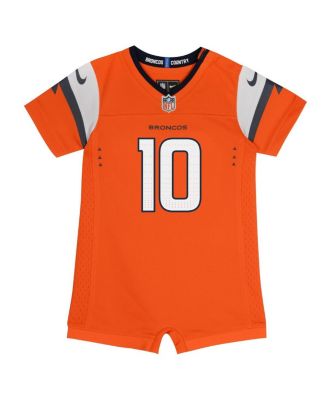 Baby Boys and Girls Bo Nix Orange Denver Broncos Game Romper Jersey