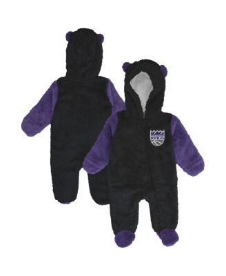 Outerstuff - Baby Boys and Girls Newborn Black Sacramento Kings Stay Napping Fleece Bunting Full-Zip Sleeper