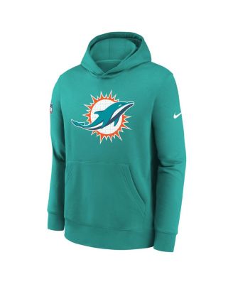Big Boys and Girls Aqua Miami Dolphins Sideline Club Fleece Hoodie