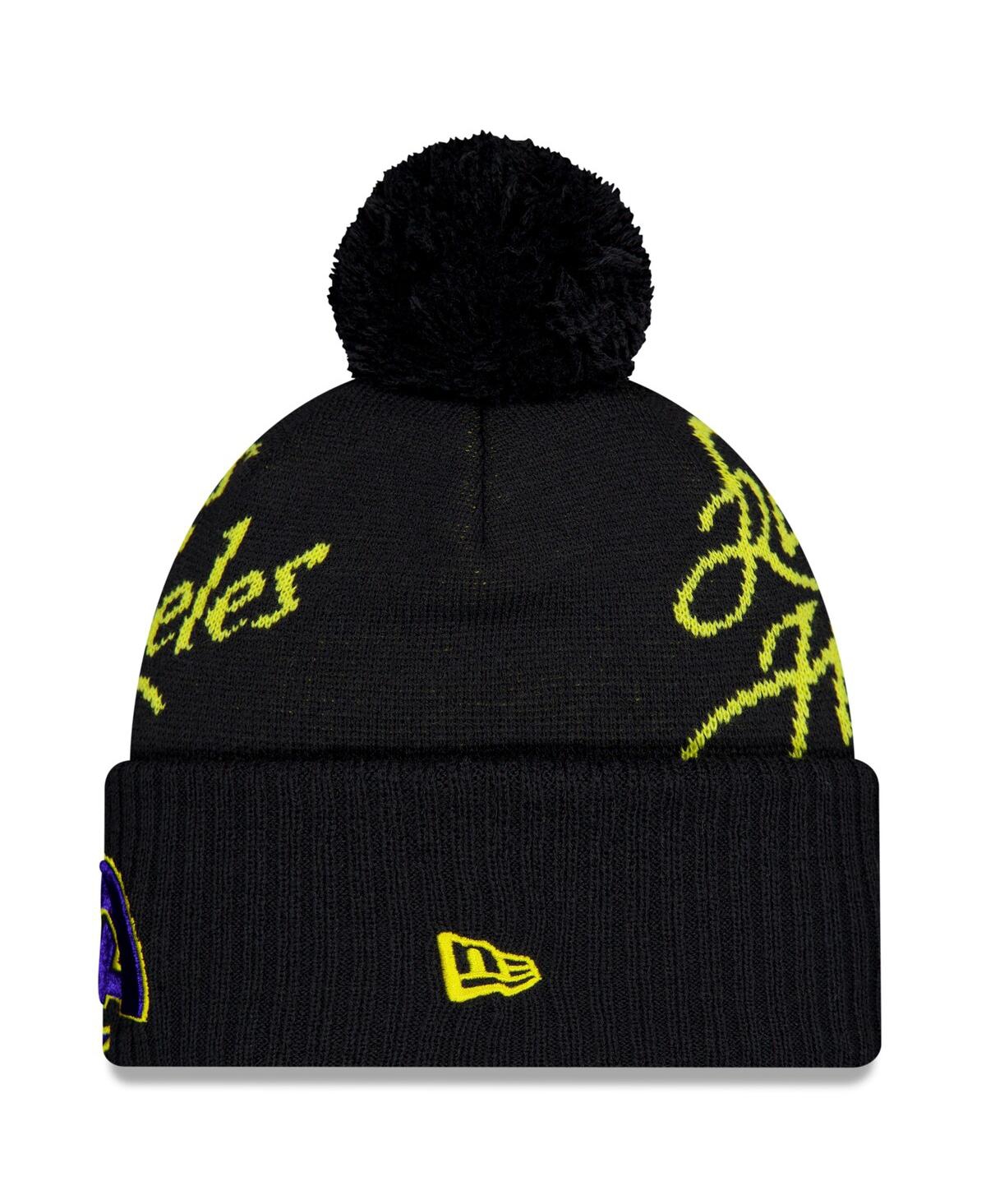 New Era Men's Midnight Blue Los Angeles Rams 2025 Rivalries Collection Sideline Cuffed Pom with Knit Hat