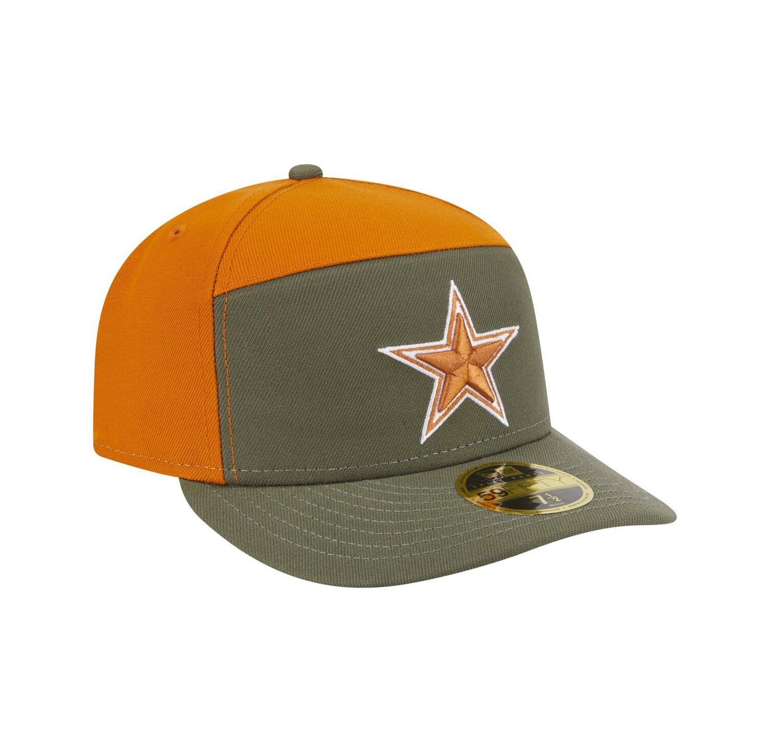 Men's Olive/Brown Dallas Cowboys 2-Tone Color Pack Split Panel 59FIFTY Fitted Hat