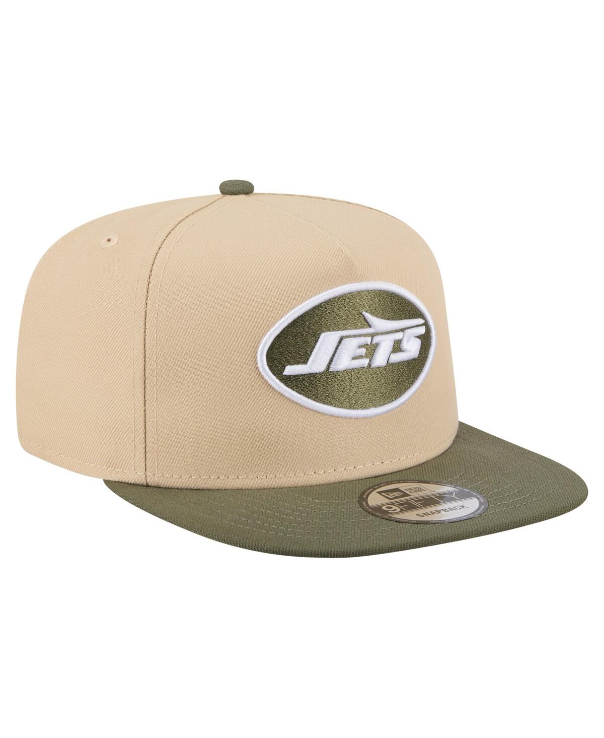 New Era Men's Khaki/olive New York Jets Color Pack A-frame 9fifty Snapback Hat In Brown