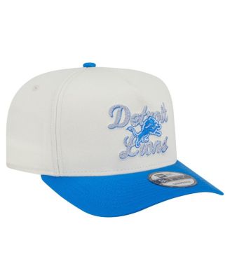 Men's Cream/Blue Detroit Lions Chainstitch A-Frame 9FIFTY Adjustable Hat
