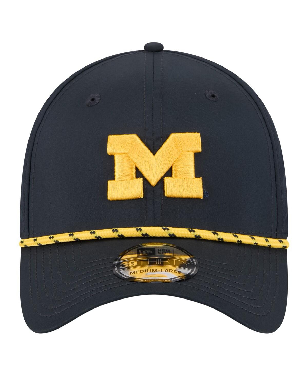 New Era Men's Navy Michigan Wolverines Rope 39thirty Flex Hat In Blue
