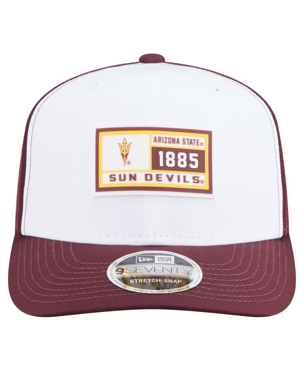 New Era Men's White/maroon Arizona State Sun Devils Perforated Patched 9seventy Adjustable Hat In Burgundy