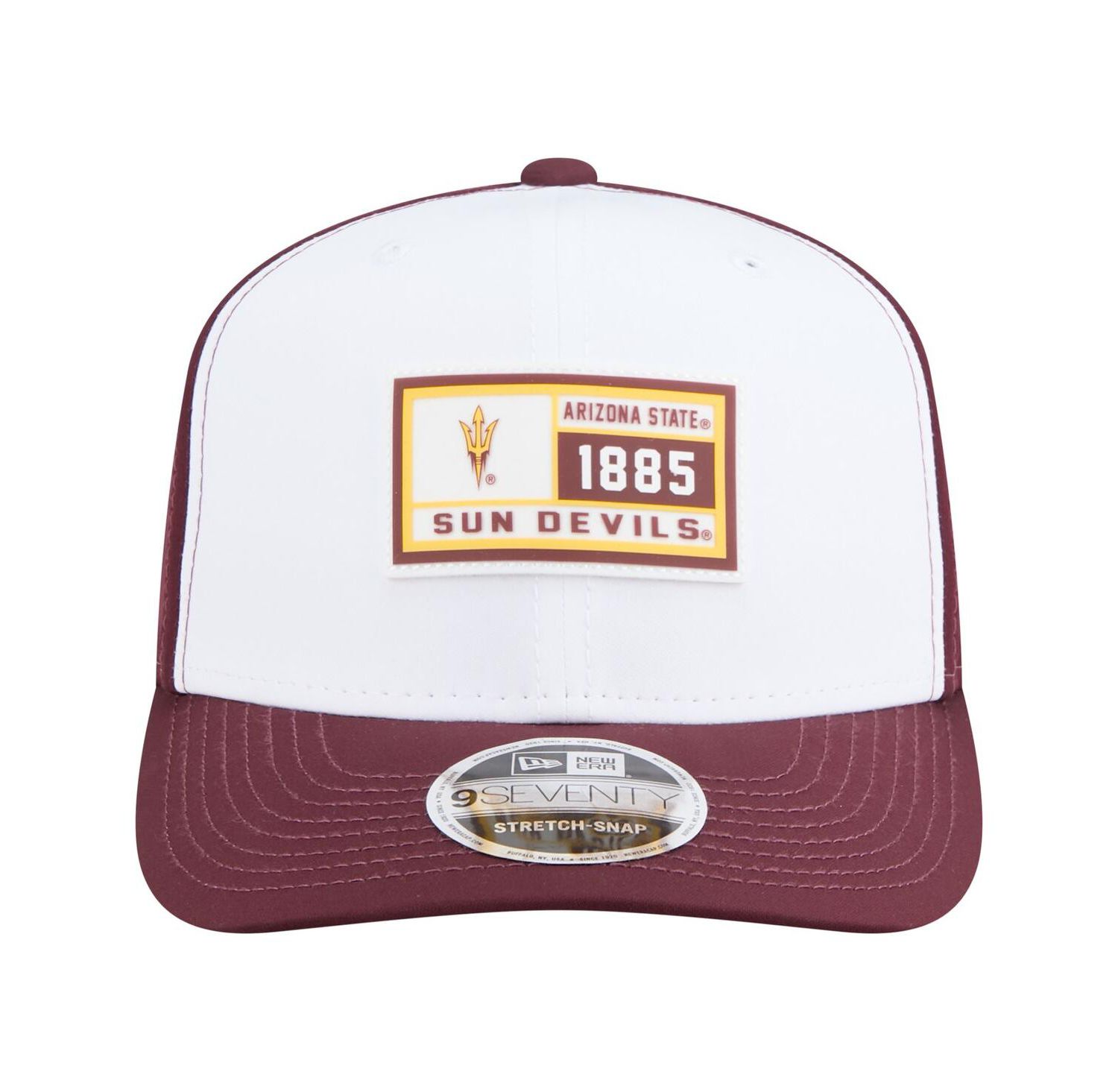 Men's White/Maroon Arizona State Sun Devils Perforated Patched 9SEVENTY Adjustable Hat