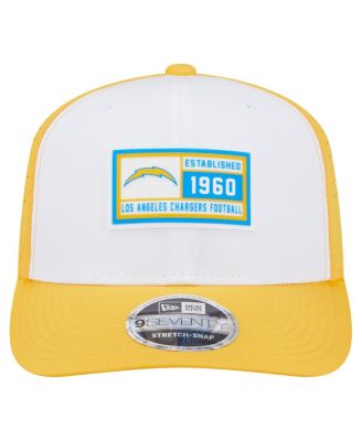 Men's White/Yellow Los Angeles Chargers Established Patch 9SEVENTY Adjustable Hat