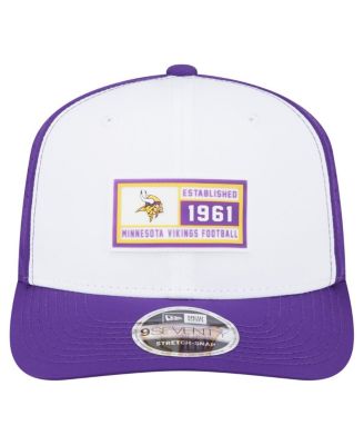 Men's White/Purple Minnesota Vikings Established Patch 9SEVENTY Adjustable Hat