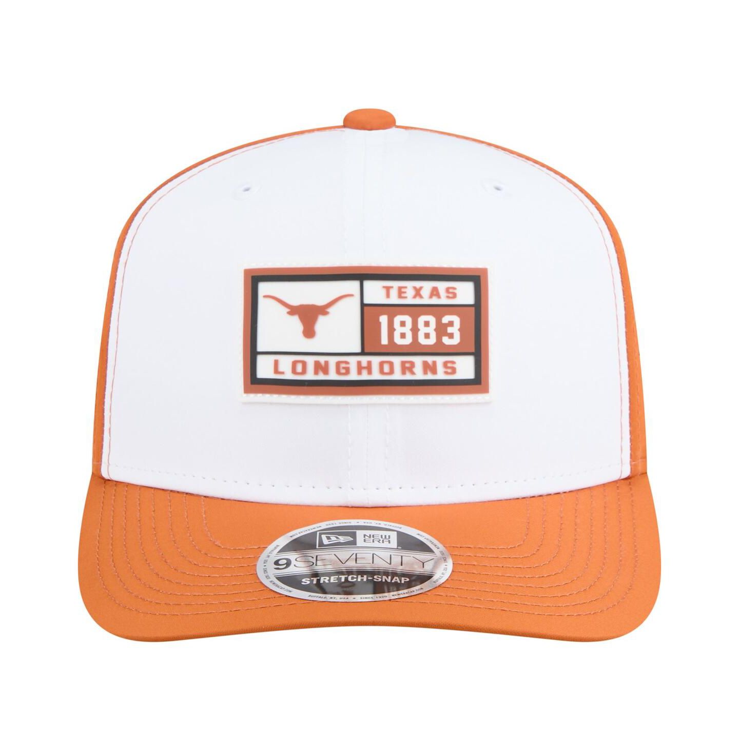 Мужская кепка New Era White/Texas Orange Texas Longhorns Perforated Patched 9SEVENTY Adjustable Hat — фото 3