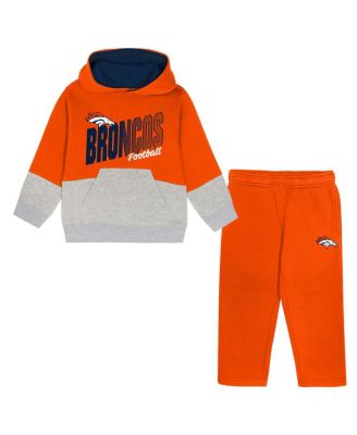 Outerstuff - Toddler 2-Piece Orange Denver Broncos Lineman Fleece Hoodie and Pants Set