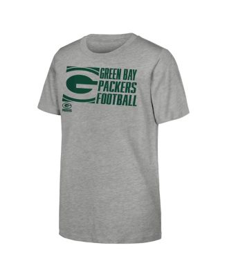 Outerstuff - Big Boys and Girls Heather Gray Green Bay Packers Post Game T-Shirt